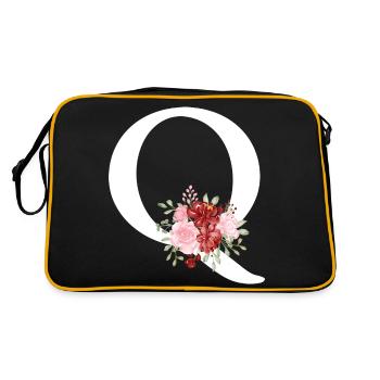 Lettre q floral rouge - Sac Retro - noir/or - Dos
