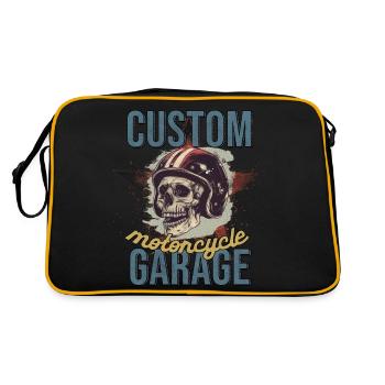 CUSTOM motorcycle GARAGE - Retro Bag - black/gold - Back