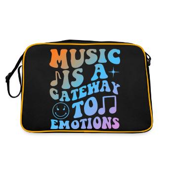 Music Is A Gateway To Emotions - Retro Tasche - Schwarz/Gold - Hinten