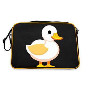 Cute Baby Duck Goose - Retro Bag - black/gold - Back