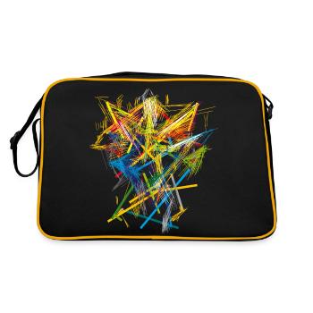 abstrakt - Retro Tasche - Schwarz/Gold - Hinten