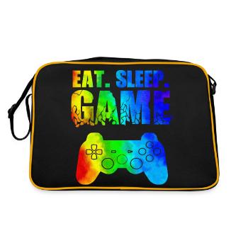 Gamer Jeu En Ligne Jeux Sur Ordinateur Arcade Neon - Sac Retro - noir/or - Dos