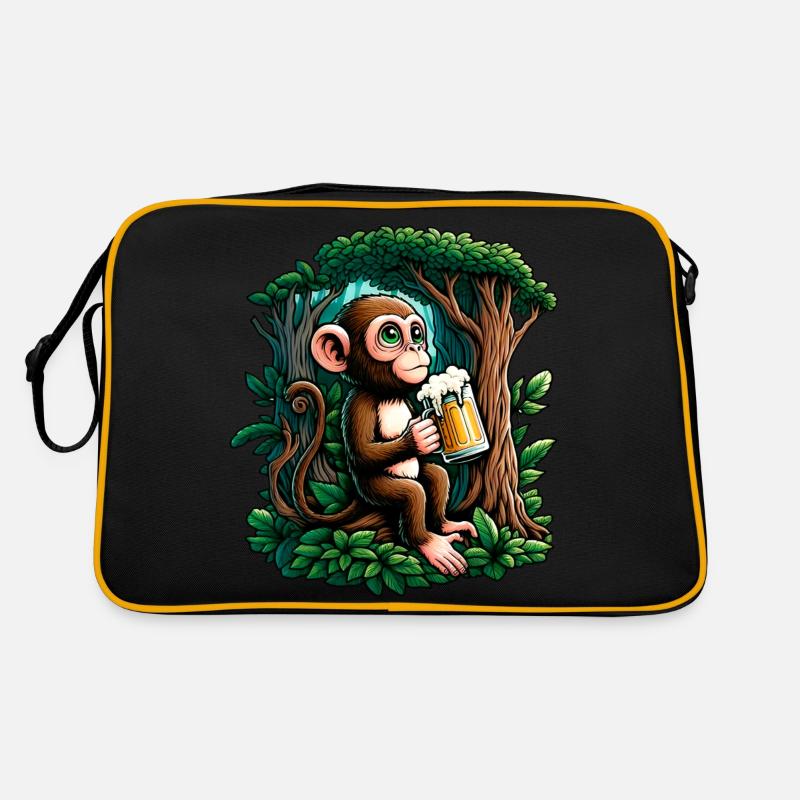 Lässiger Bieraffe Retro Tasche