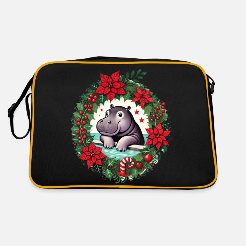 Hippopotame de Noël Sac Retro