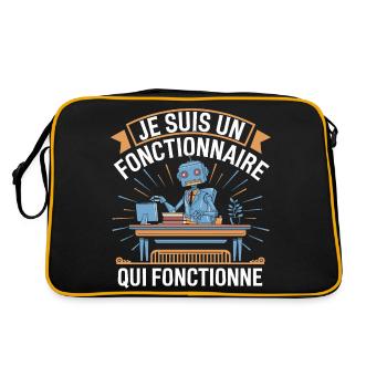 Je suis un fonctionnaire qui fonctionne - Sac Retro - noir/or - Dos