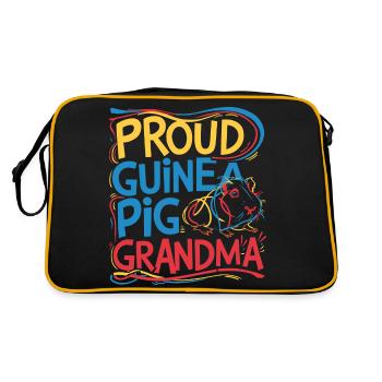 Mamie Cochon d’Inde - Fière grand-mère - Sac Retro - noir/or - Dos