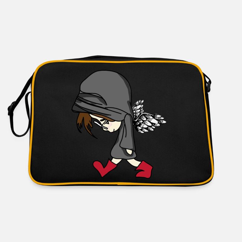 dark boy behide the wall Retro Tasche