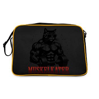 Sore Muscles Cat Gym Funny - Retro Bag - black/gold - Back
