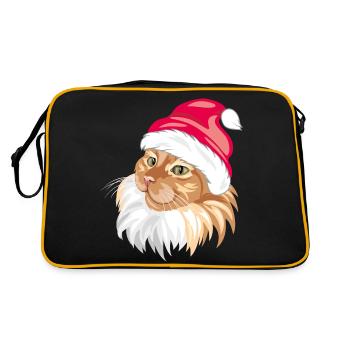 Mignon fier chat roux dans le chapeau du Père Noël - Sac Retro - noir/or - Dos