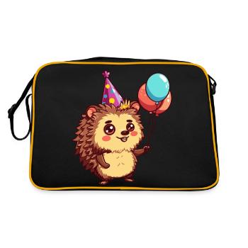Hérisson Anniversaire Bande Dessinée - Sac Retro - noir/or - Dos