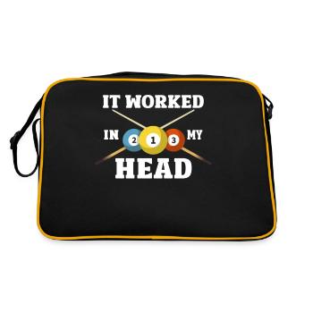 Billiard Humor: It Worked In My Head - Retro Bag - black/gold - Back