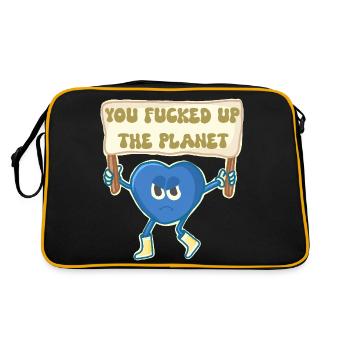 Climate activist retro mascot - Retro Bag - black/gold - Back