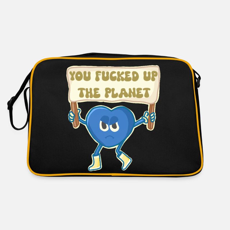 Climat activiste mascotte retro Sac Retro