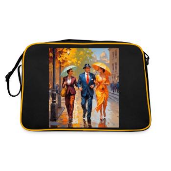 Ein Spaziergang im Regen - Retro Tasche - Schwarz/Gold - Hinten