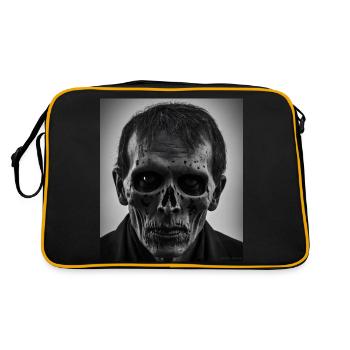 Zombie-Gesicht - Retro Tasche - Schwarz/Gold - Hinten
