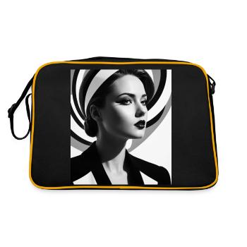Op-art portrait - Retro Bag - black/gold - Back