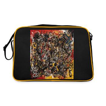 Abstrakt - Retro Tasche - Schwarz/Gold - Hinten