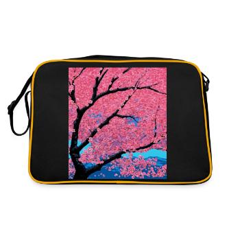 Cherry blossom against the background of mountains - Retro Bag - black/gold - Back