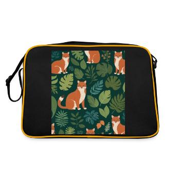 Un renard parmi les feuilles - Sac Retro - noir/or - Dos