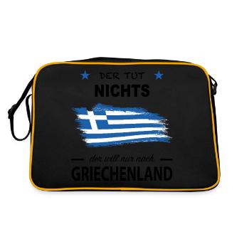 Il ne fait rien, il veut juste aller en Grèce - Sac Retro - noir/or - Dos