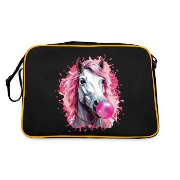 Horse,Graffiti,illustration,Bubble gum - Retro Bag - black/gold - Back