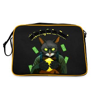 The Cyber Cat Tax Collector - Retro Bag - black/gold - Back