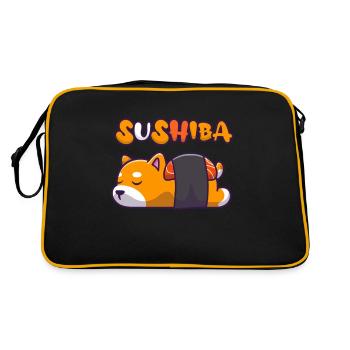 Shiba Inu - Sushiba - Sac Retro - noir/or - Dos
