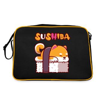 Shiba Inu - Sushiba - Sac Retro - noir/or - Dos