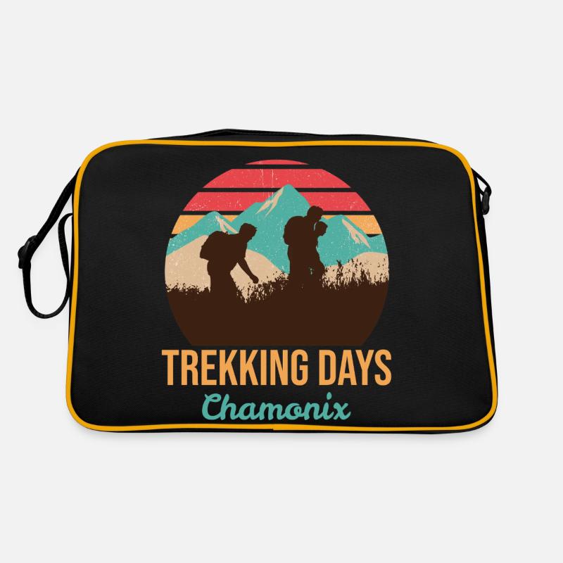 Trekkingtage 2 Chamonix - Retro Tasche - Schwarz/Gold