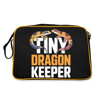 Leopard Gecko Leopard Gecko Reptile Terraristics - Retro Bag - black/gold - Back