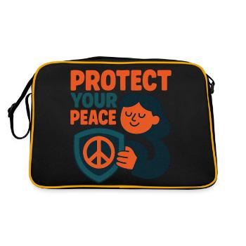Protégez votre paix Citation positive consciente Art - Sac Retro - noir/or - Dos