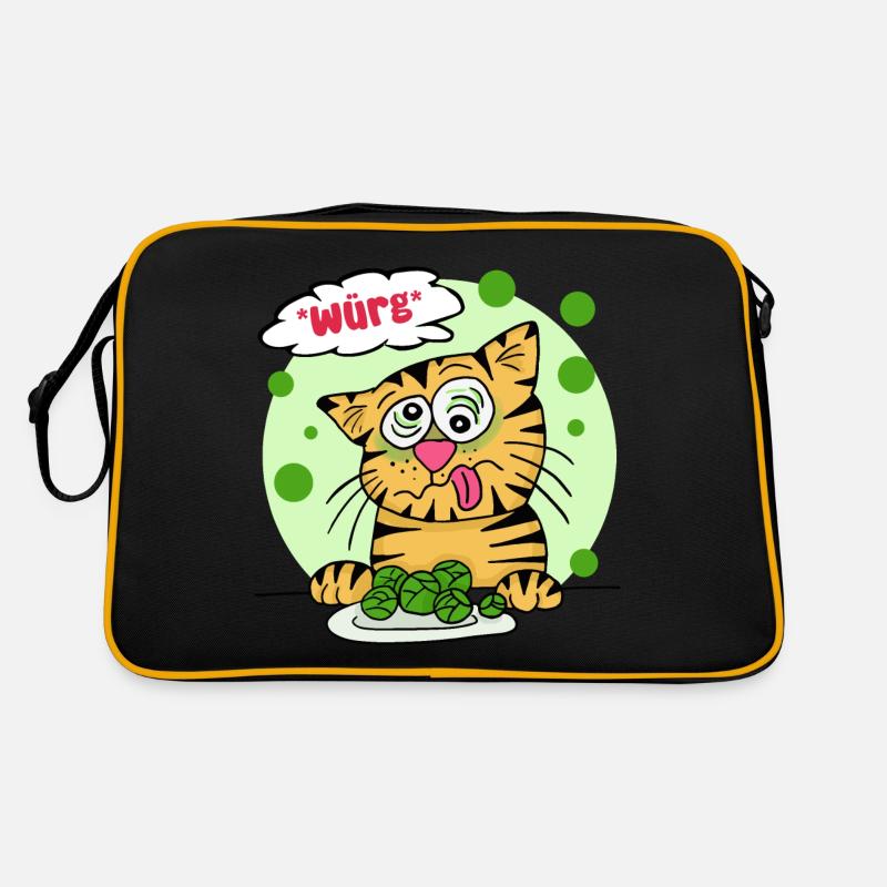 "würg" Rosenkohl! - Retro Tasche - Schwarz/Gold