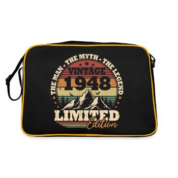 Datensatz 731948 Vintage Retro Anniversair Geschenk - Retro Tasche - Schwarz/Gold - Hinten