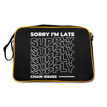 Sorry I'm Late. Supply Chain Issues - Retro Tasche - Schwarz/Gold - Hinten
