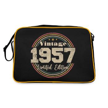 1957 Anniversaire Vintage Rétro Né En - 1957 - Sac Retro - noir/or - Dos