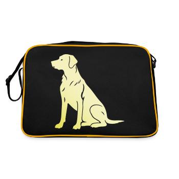 Teckel Teckel Silhouette Chien Silhouette - Sac Retro - noir/or - Dos