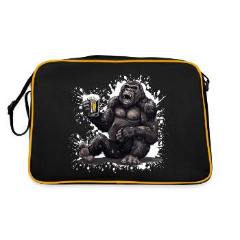 Gorilla Beer Funny - Sac Retro - noir/or - Dos