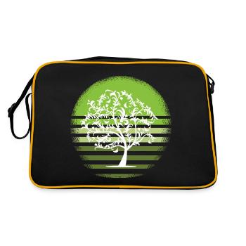 Nature White Tree Retro Deciduous Tree Sunset D - Retro Bag - black/gold - Back