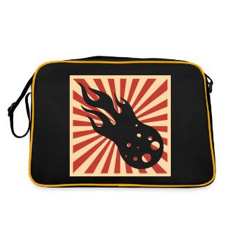 Japan Komet Asteroid Astronomie Himmelskörper - Retro Tasche - Schwarz/Gold - Hinten