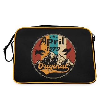 Jubiläum April 1979 | Geschenk April 1979 - Retro Tasche - Schwarz/Gold - Hinten