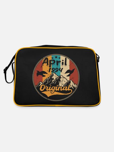 Anniversary April 1994 | Gift April 1994 - Retro Bag - black/gold - Back