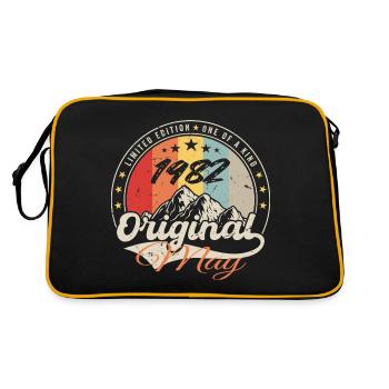 Mai 1982 | Jahrgang 1982 Jubiläum | Mai 1982 - Retro Tasche - Schwarz/Gold - Hinten