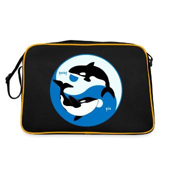 Orca Yin Yang - Killer Whale Animal Welfare - Retro Bag - black/gold - Back