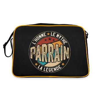 Parrain | Cadeau Parfait Pour Parrain - Sac Retro - noir/or - Dos
