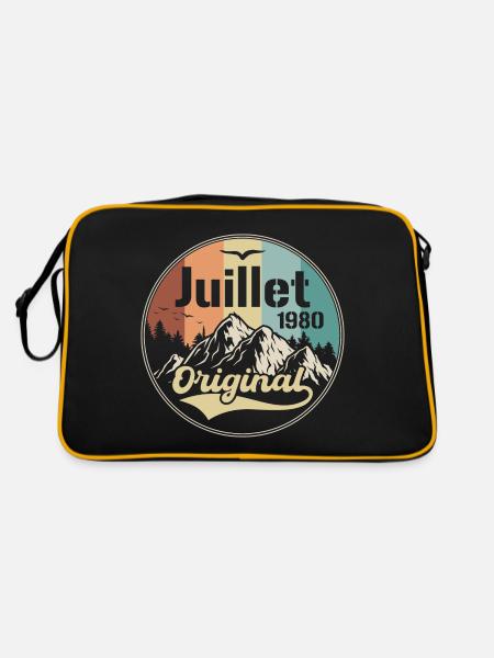 Juillet 1980 Anniversaire Juillet 1980 Juillet - Sac Retro - noir/or - Dos