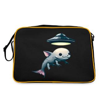 UFO Abduction: Alien and Axolotl - Retro Bag - black/gold - Back
