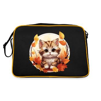 Autumn Cat at Sunset: Sweet Tranquility - Retro Bag - black/gold - Back