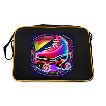 Patins à roulettes Disco colorés dans un style rétro - Sac Retro - noir/or - Dos