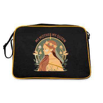 Ich feiere Mama, meine Mutter, meine Königin - Retro Tasche - Schwarz/Gold - Hinten