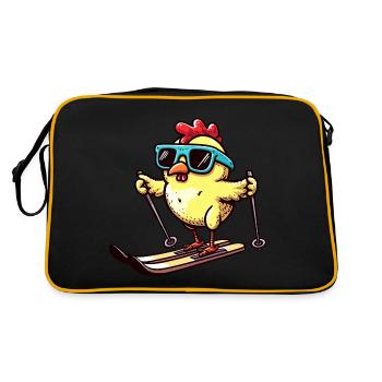 Poules skieuses - Drôle de volaille sur le - Sac Retro - noir/or - Dos